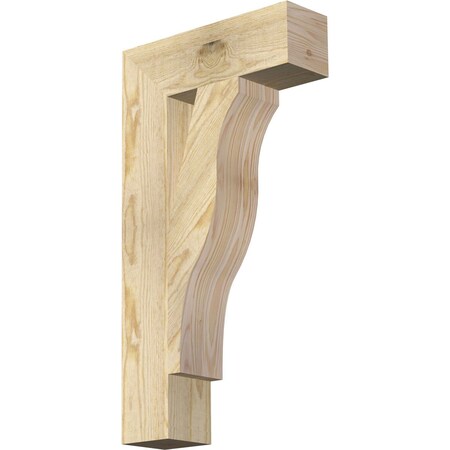 Ekena Millwork Funston Block Rough Sawn Bracket, Douglas Fir, 4"W x 14"D x 26"H BKT04X14X26FST05RDF